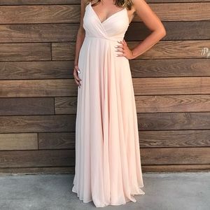 Lulus all about love blush pink maxi bridesmaid dress size medium